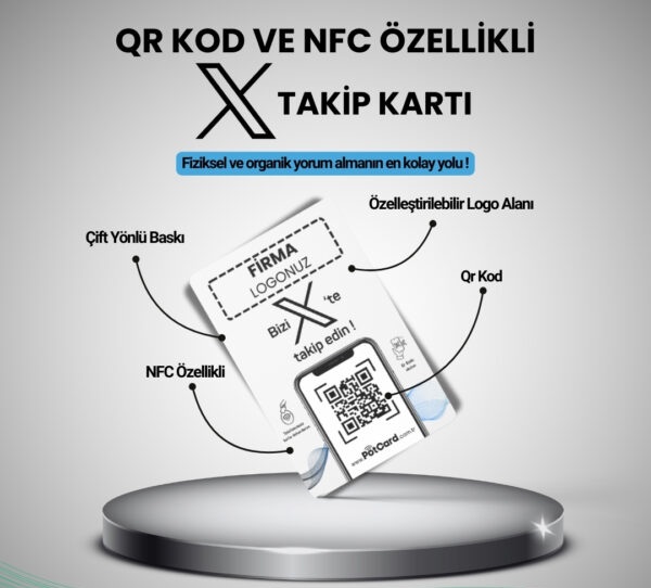 NFC ve QR Kodlu Twitter Takip Kartı Satın Al